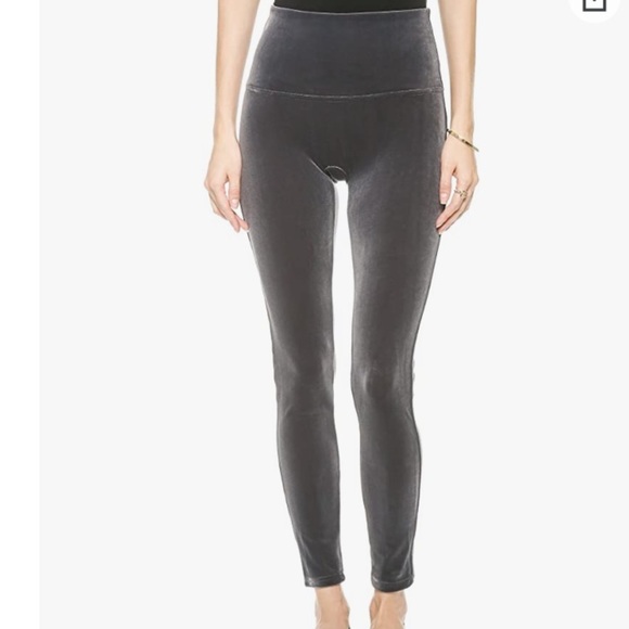 NEW Spanx Silver Chrome Velvet Leggings NWT - Picture 12 of 12